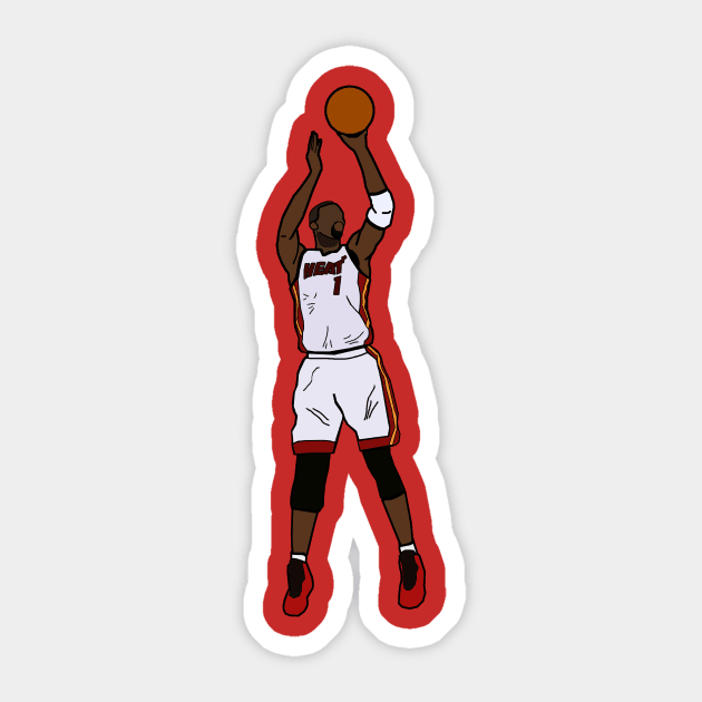 Chris Bosh Jumpshot - Miami Heat Sticker by xavierjfong